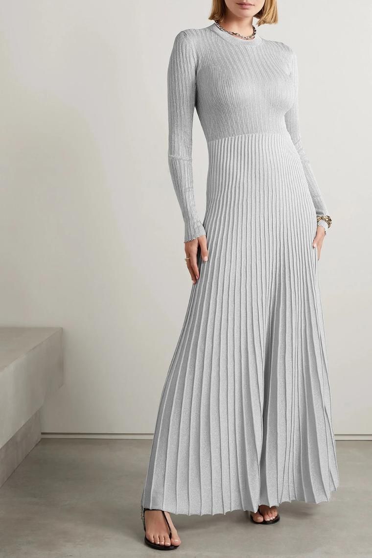 카이트 Keese metallic ribbed knit maxi dress 1647597289308094