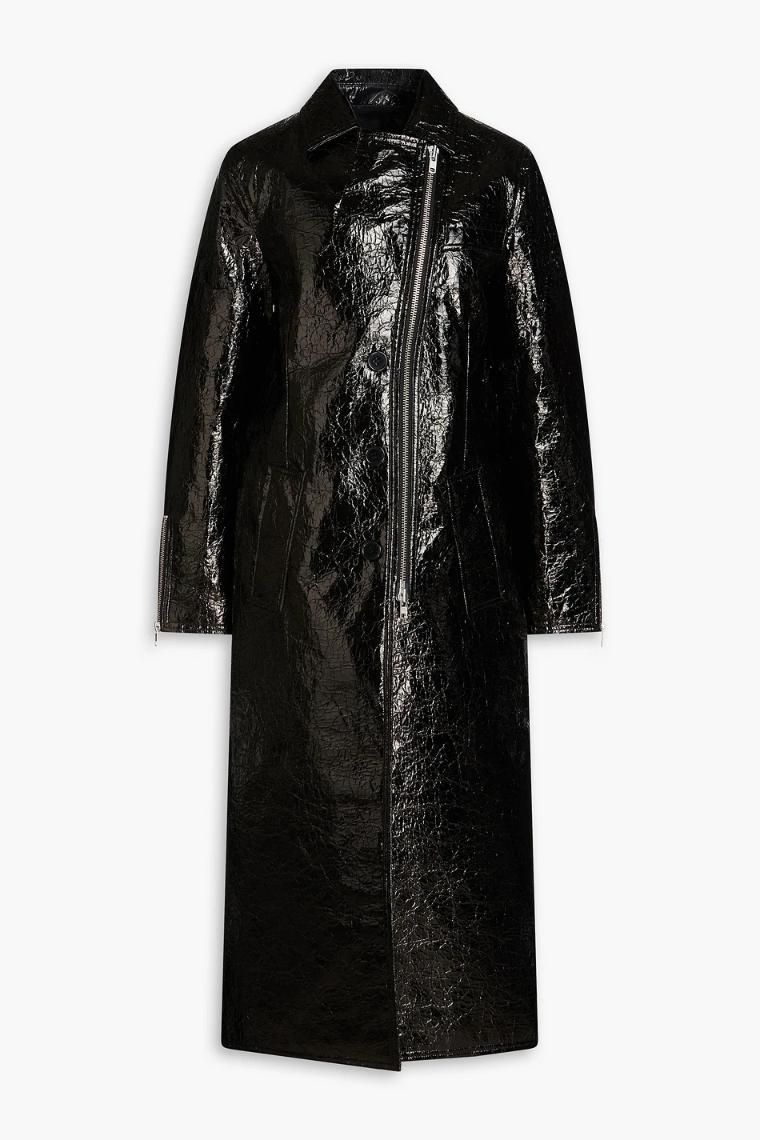 [NB07] 스탠드 스튜디오 여성 코트 Crombie faux patent leather coat 1647597319705751