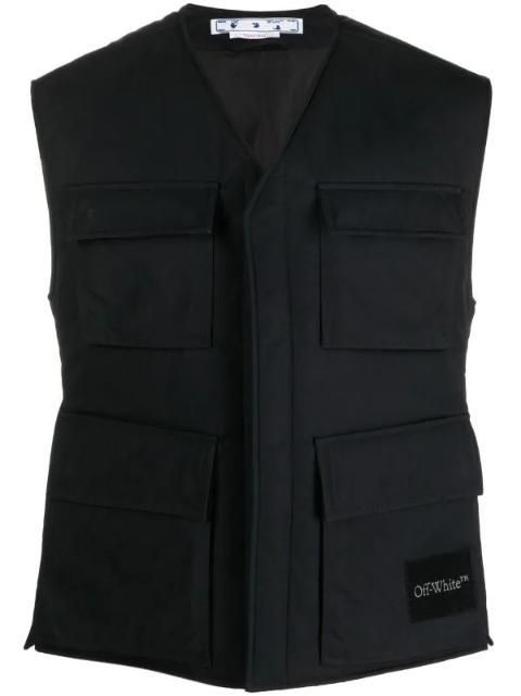 25 SS 오프화이트 웨이브 태그 패딩 베스트 OMEA376S23FAB0011000 TP425330348