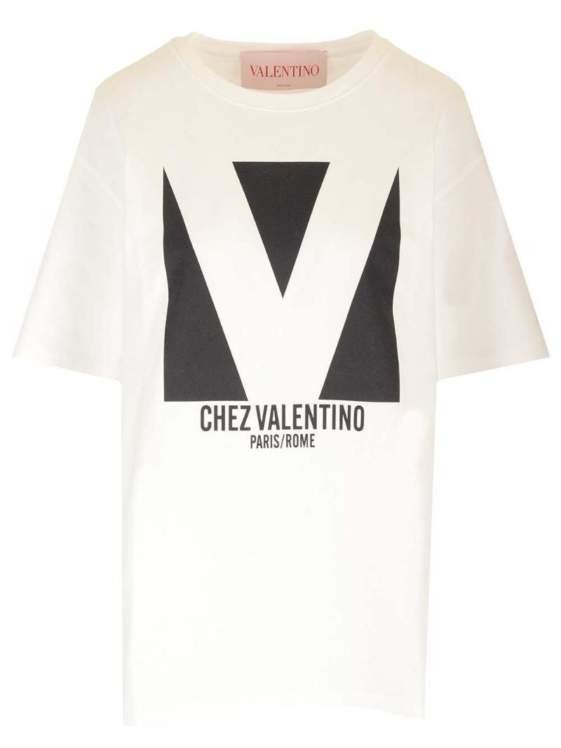 Tシャツ・カットソー VALENTINO FW25 White cotton t-shirt (7B3MG25G9L9 A03) Valentino Garavani - Logo cotton t-shirt White - The Corner