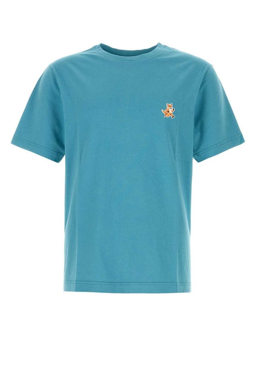 MAISON KITSUNE MM00125KJ0008 P456 Turquoise cotton t shirt