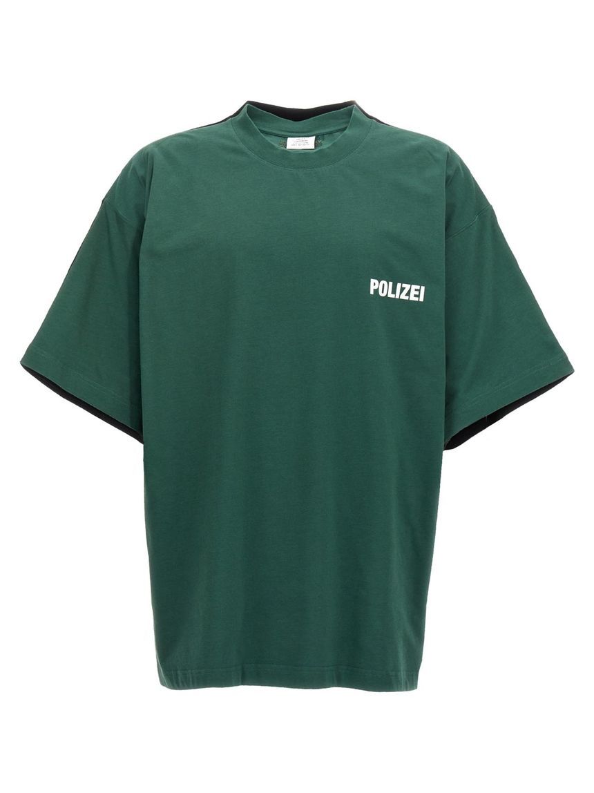 VETEMENTS 'Polizei/Securite' T-shirt UA65TR423GPOLIZEIGREENBLACK