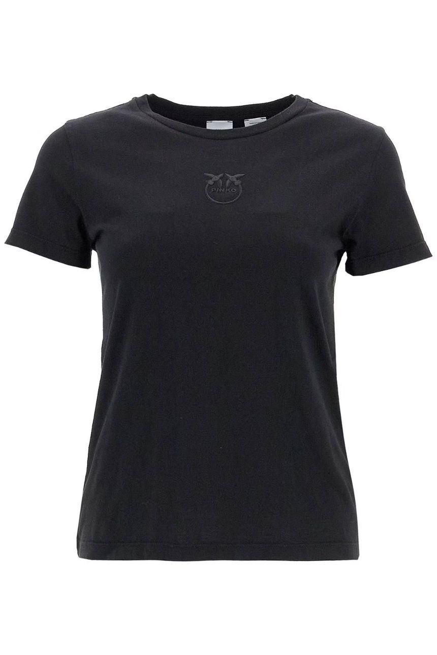 長財布 PINKO Woman T-Shirt Blue 103320A2G7 G1A T-shirt with embroidered logo - PINKO - Finizio Collezioni