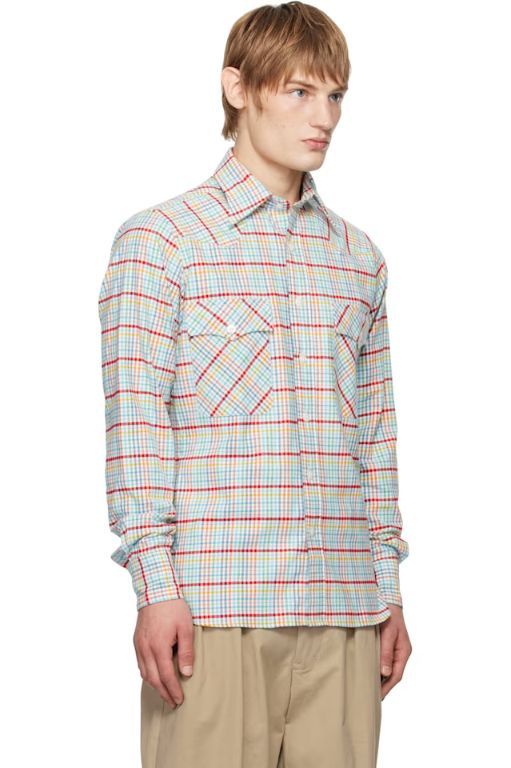 [드레익스]Multicolor Brushed Tablecloth Check Cotton Two Pocket Work Shirt 242488M192008