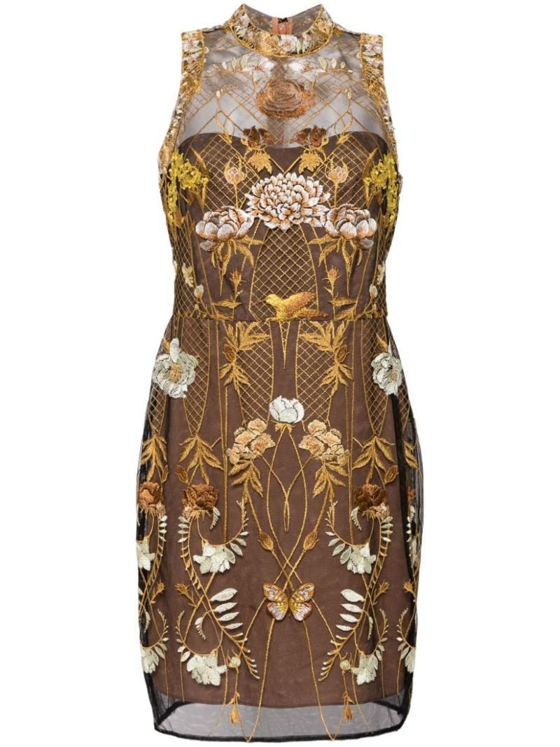 25 SS MARCHESA NOTTE 플로럴 자수 튤 미니 드레스 N75C3742 TP428122055