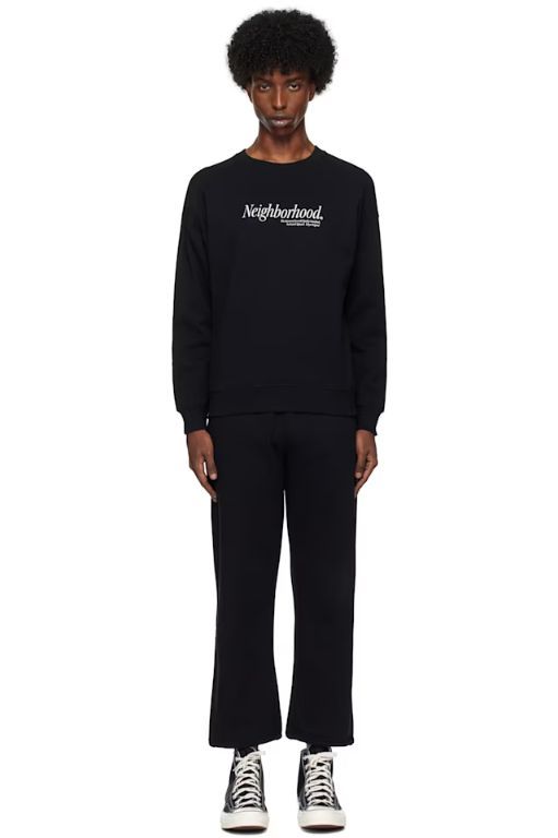 [네이버후드]Black Home Sweatshirt   Sweatpants Set 242019M191014