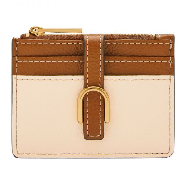 FOSSIL V아다 지퍼 카드지갑 Bone / 브라운 2597537