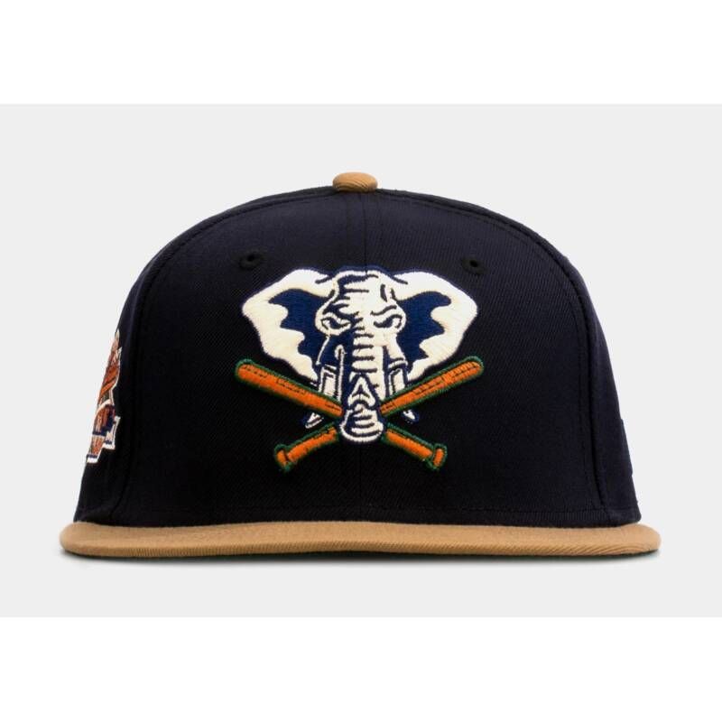 뉴에라 SP 익스클루시브 바시티 Blues 오클랜드 애슬레틱스 59Fifty 핏 맨즈 라이프 햇 모자 - 네이비/Pine 70736646