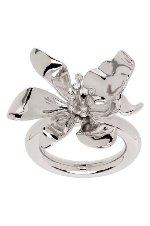 [아크네 스튜디오]Silver Flower Ring 242129M147000