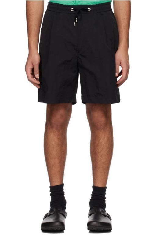 [솔리드옴므]Black Drawstring Shorts 231221M193005