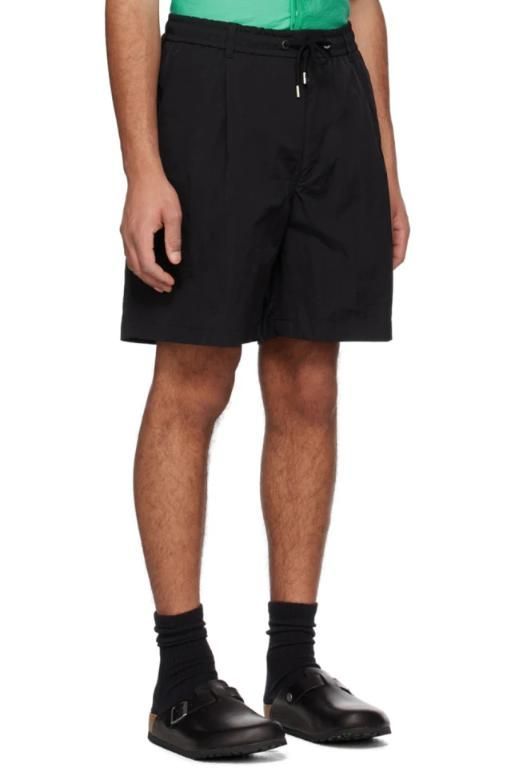[솔리드옴므]Black Drawstring Shorts 231221M193005