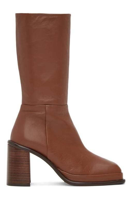 [미스타]Brown Abril Boots 231877F114002