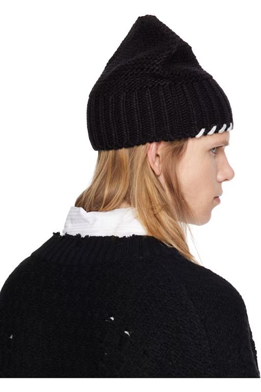 앤더슨벨(Andersson Bell) | Black Milano Wool Beanie 242375M138002 | 트렌비