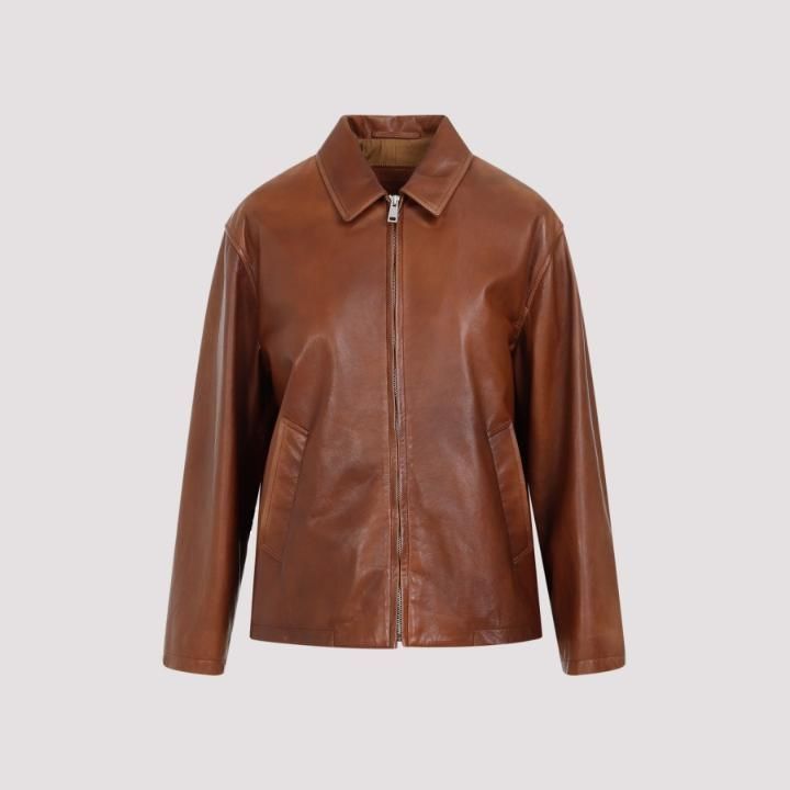 58A161.14HF-F0BW5 PALISSANDRO Prada Lamb Leather Jacket