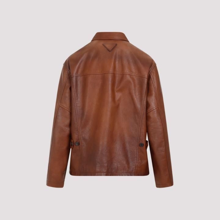 58A161.14HF-F0BW5 PALISSANDRO Prada Lamb Leather Jacket