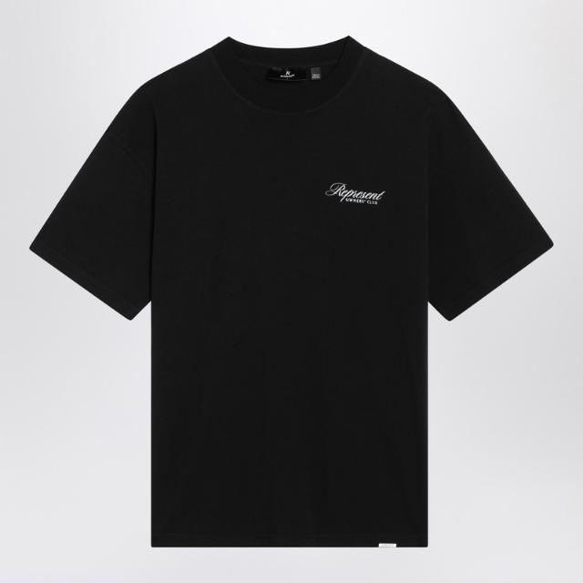 REPRESENT OCM41201CO/Q_REPRE-001 로고가 있는 검은색 코튼 티셔츠