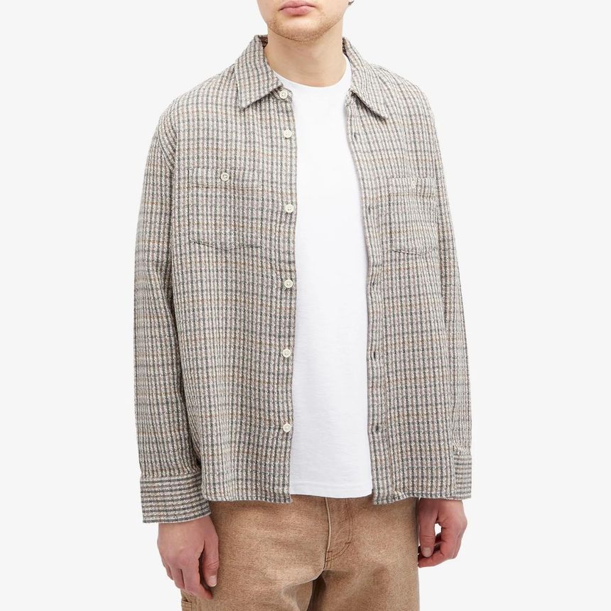 Corridor Corridor Long Sleeve Reverse Tweed Shirt LS0151-NAT
