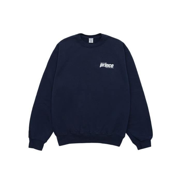 ★Sporty & Rich★ Prince Sporty Sweatshirt Navy White CR521N Sporty And Rich Navy Prince Edition Sporty Sweatshirt In