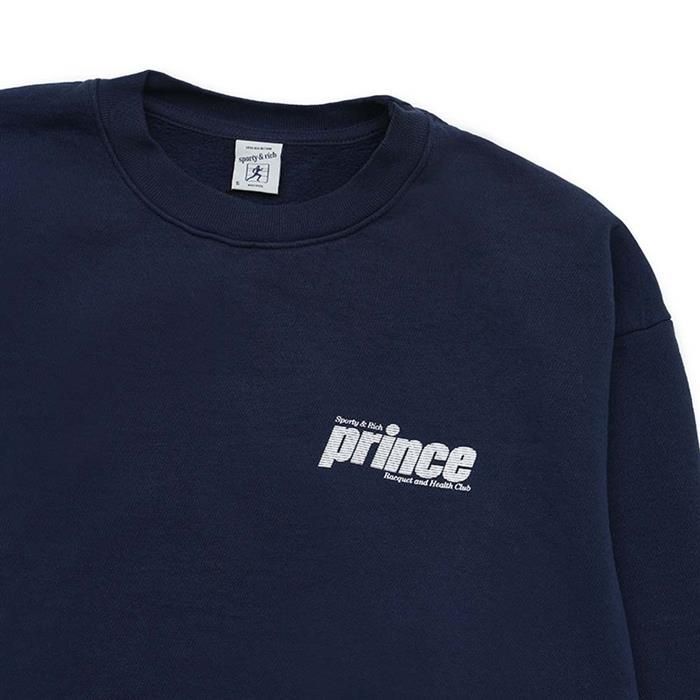スウェット・トレーナー Sporty & Rich Prince Sporty Man to Man Navy White CR521NA CR Sporty And Rich Navy Prince Edition Sporty Sweatshirt In