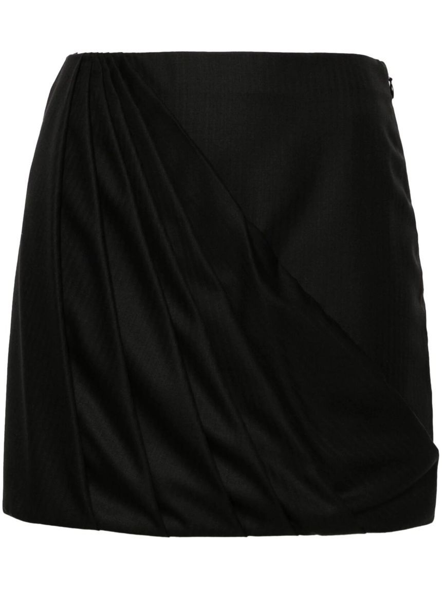 라실 Black Misha Draped Mini Skirt MISHA TP716536062