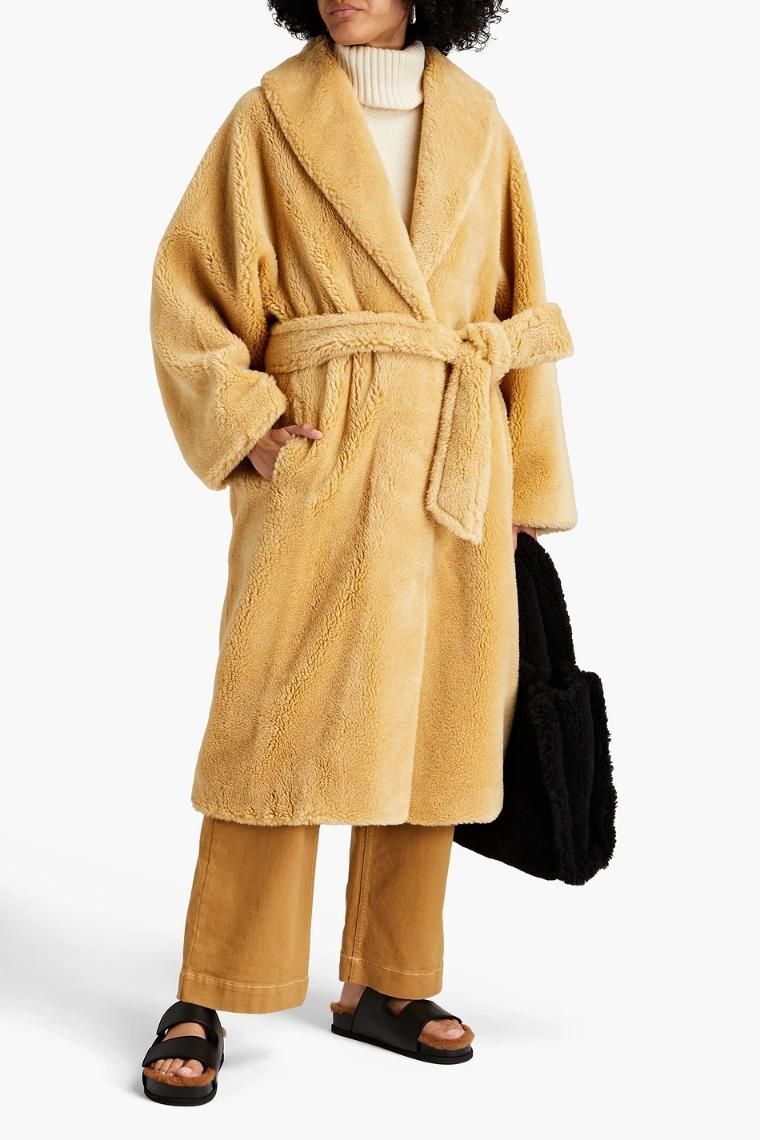 [NB07] 스탠드 스튜디오 여성 코트 Zoey belted faux shearling coat 1647597291091739