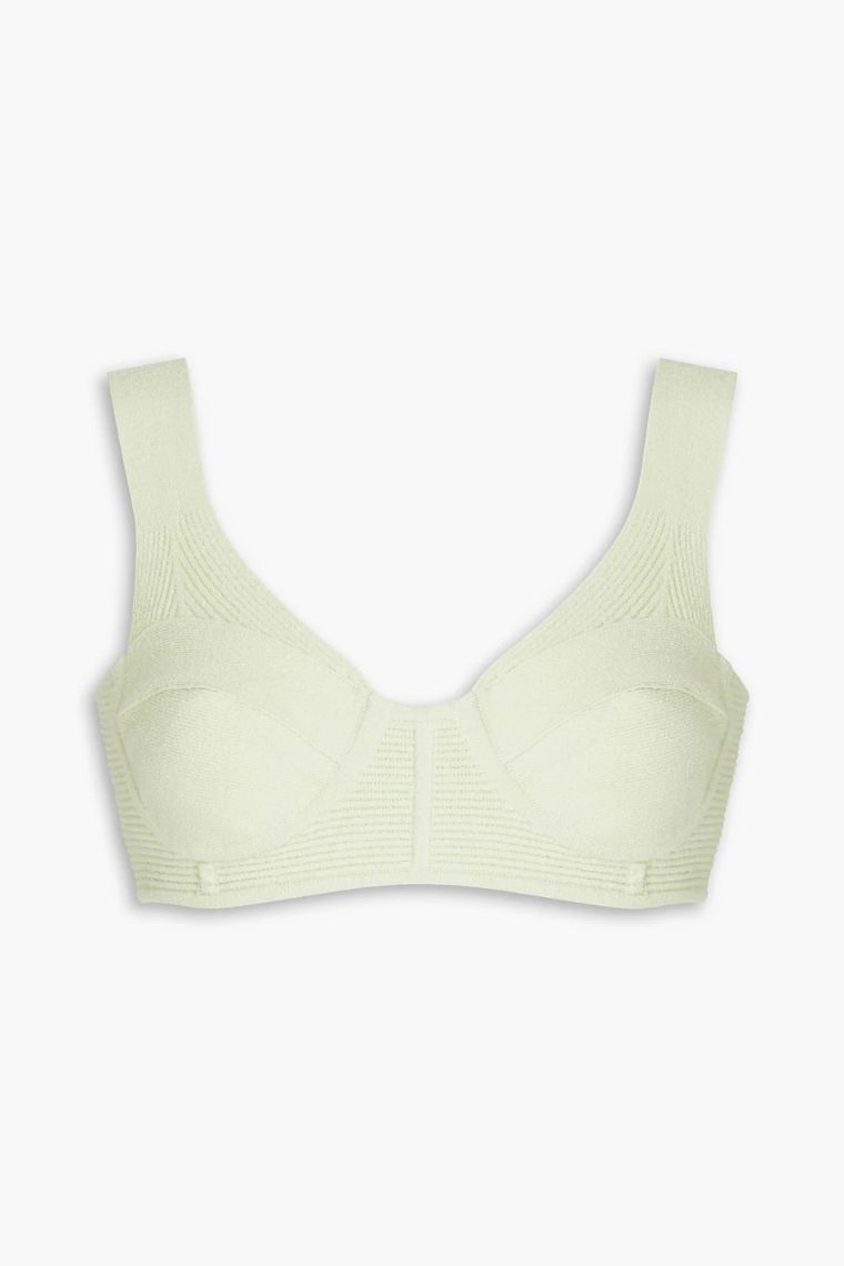 에르베 레제 Boucle knit cotton blend bra top 1647597278190458
