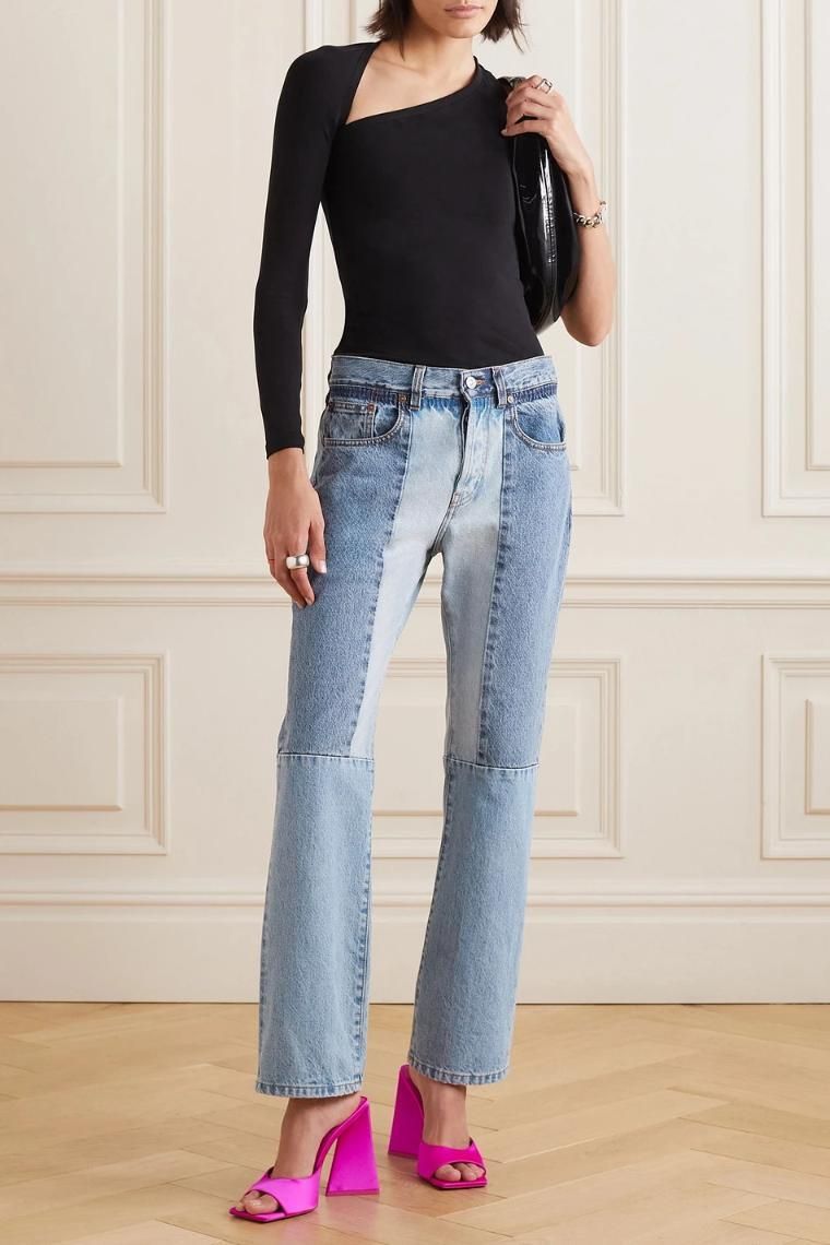 [NB07] 빅토리아베컴 여성 청바지 Victoria patchwork mid rise jeans 1647597345839829