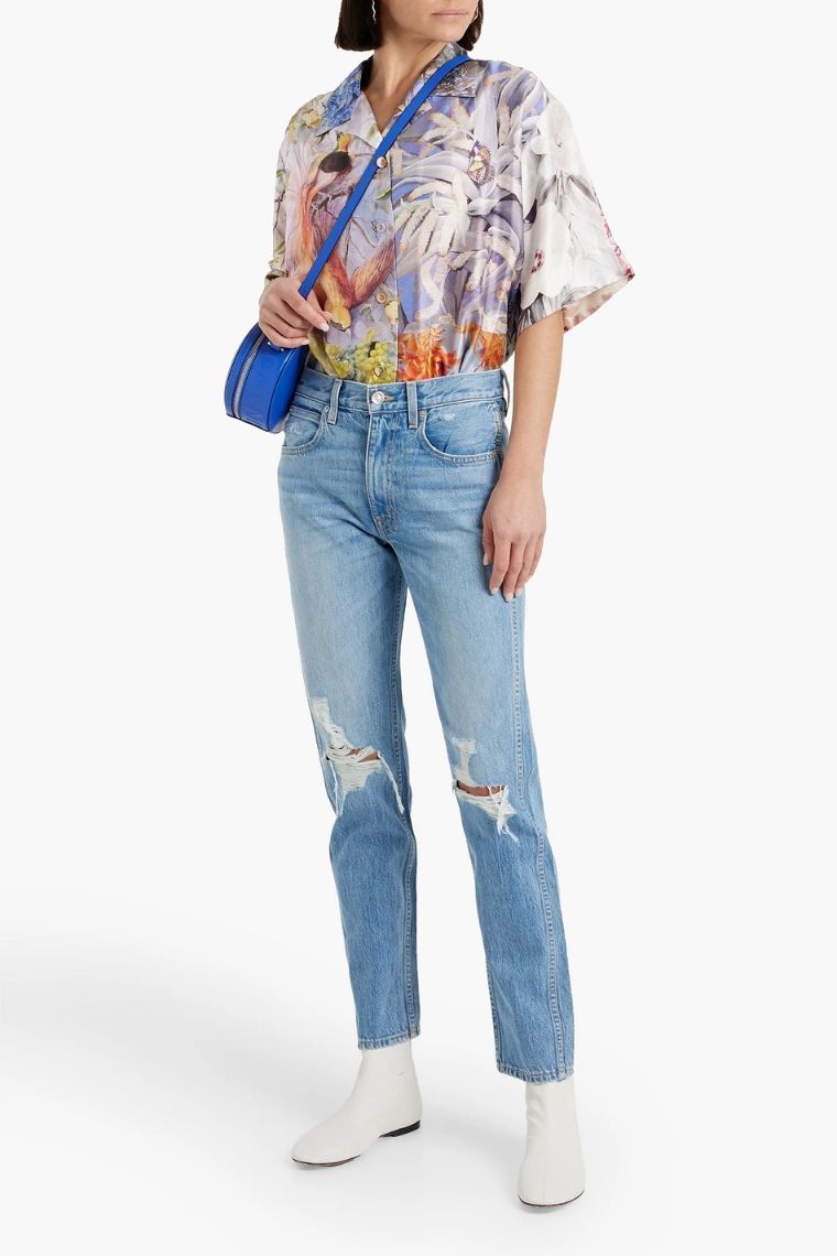 SLVRLAKE Virginia distressed high rise slim leg jeans 1647597307764274