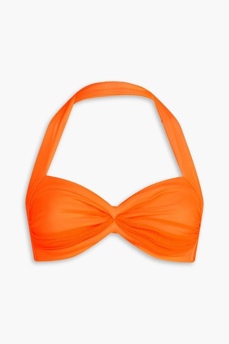 노르마카말리 Bill ruched halterneck bikini top 1647597348227801