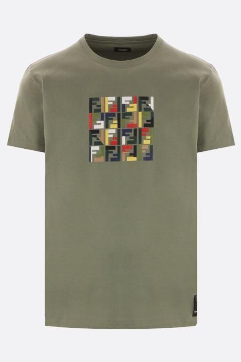 FY1319ATC7F0GZ4 COTTON T SHIRT WITH TRIPLE FF EMBROIDERY