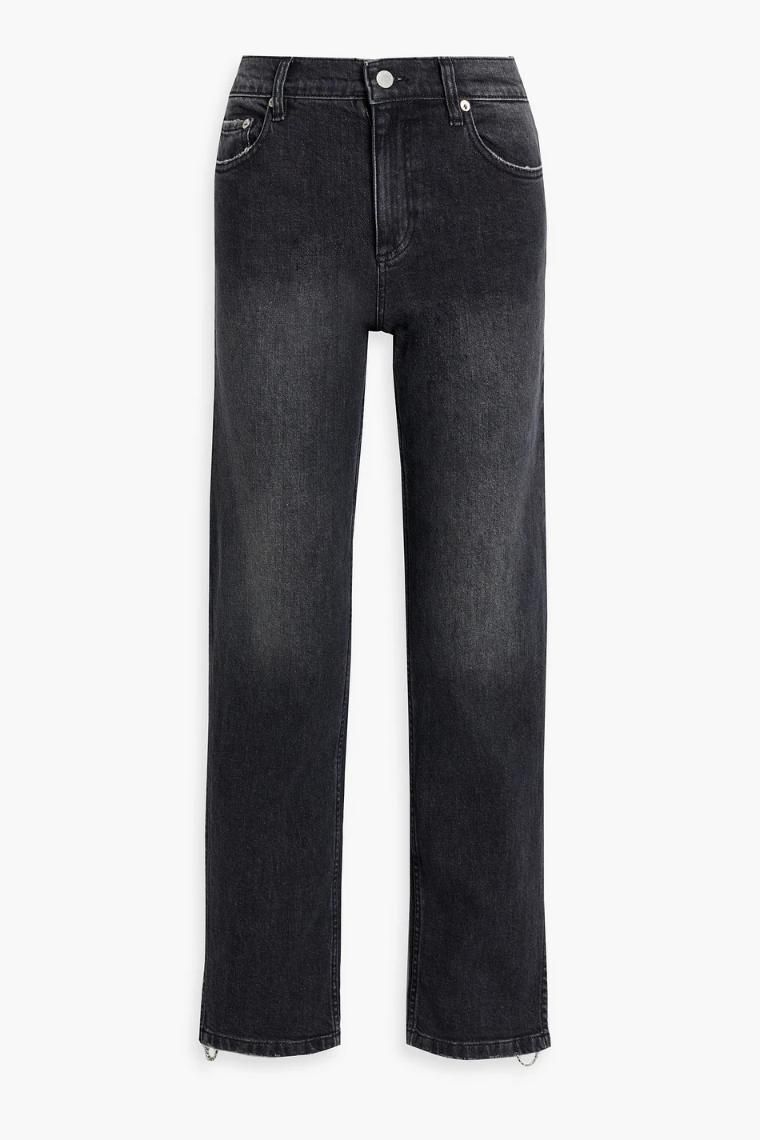 ALICE + OLIVIA JEANS Gayle crystal embellished mid rise straight leg jeans 1647597345186120