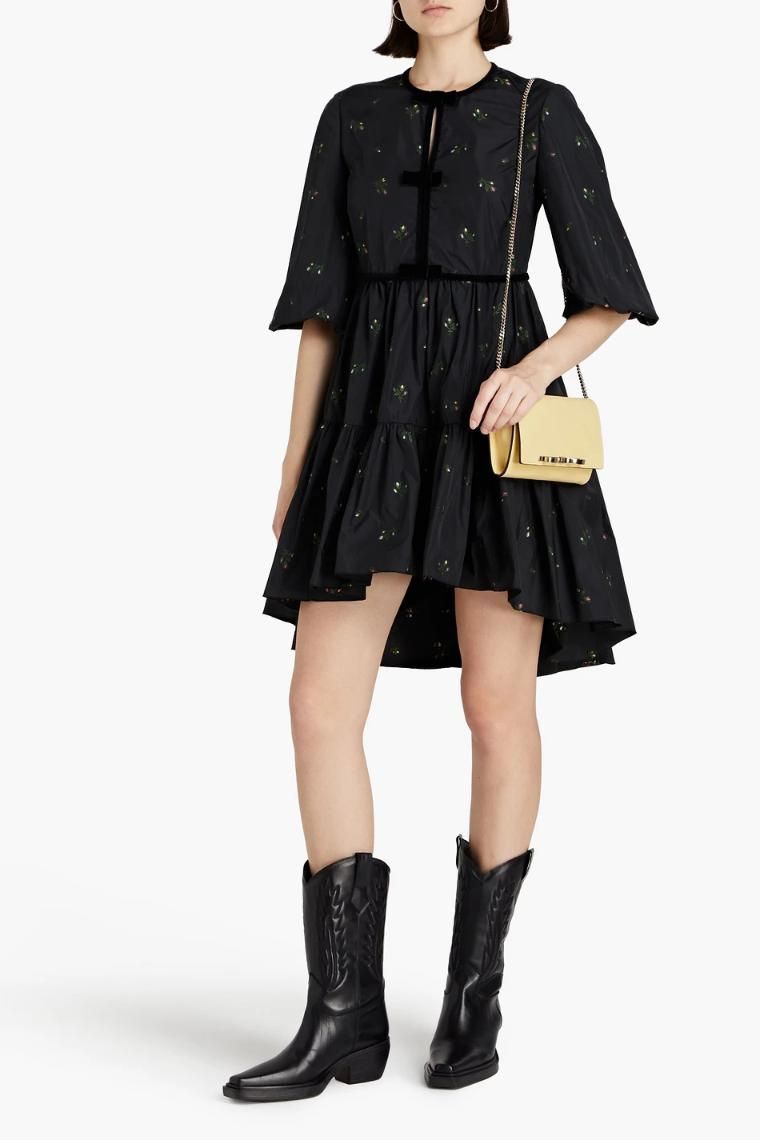 [NB07] 레드발렌티노 여성 원피스 Tiered fil coupe taffeta mini dress 1647597331480488