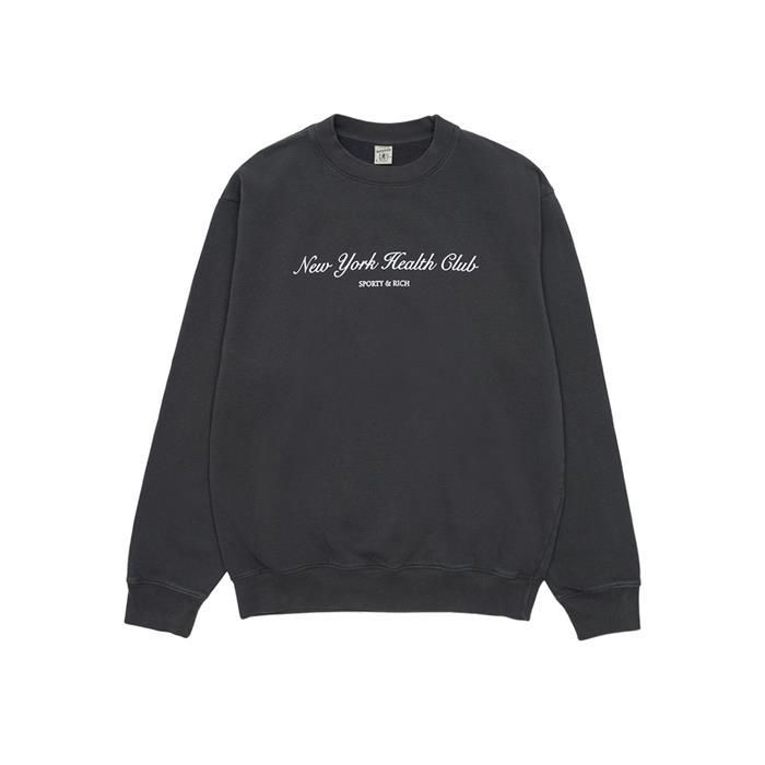 スウェット・トレーナー Sporty & Rich NY Health Club Crewneck Man to Man Black CR871 SPORTY & RICH Unisex NY Health Club Crewneck Sweater CR871FB