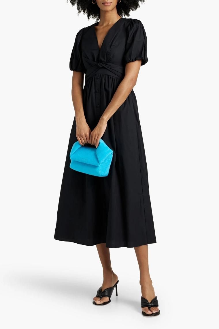 데렉램10크로스비 Maya twist front cotton poplin midi dress 1647597338079121