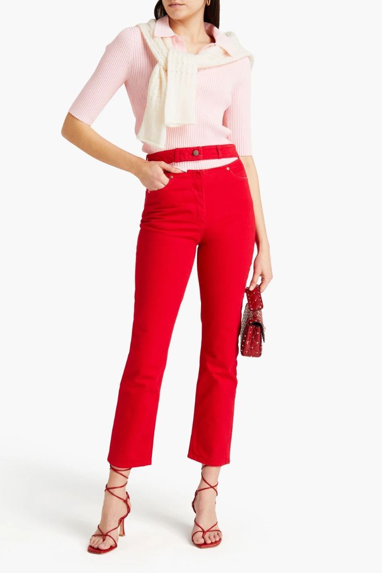 [NB07] 발렌티노 가라바니 여성 청바지 Cutout high rise slim leg jeans 42247633208812089