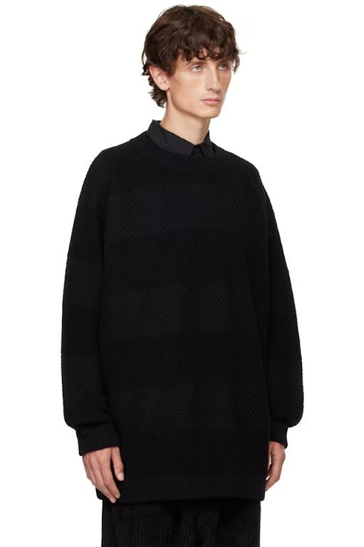 [JAN-JAN VAN ESSCHE]Black O Project Sartuul Sheep Yarn Crewneck Sweater 242969M201002