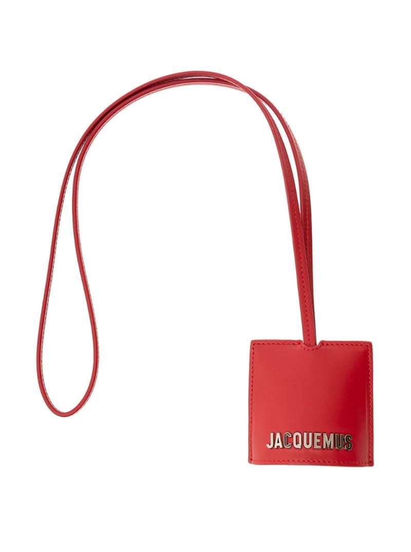 JACQUEMUS le Porte Cle Bagage Red Key Chain with Logo Lettering in Smooth Leather Man 236AC3273108475 ()