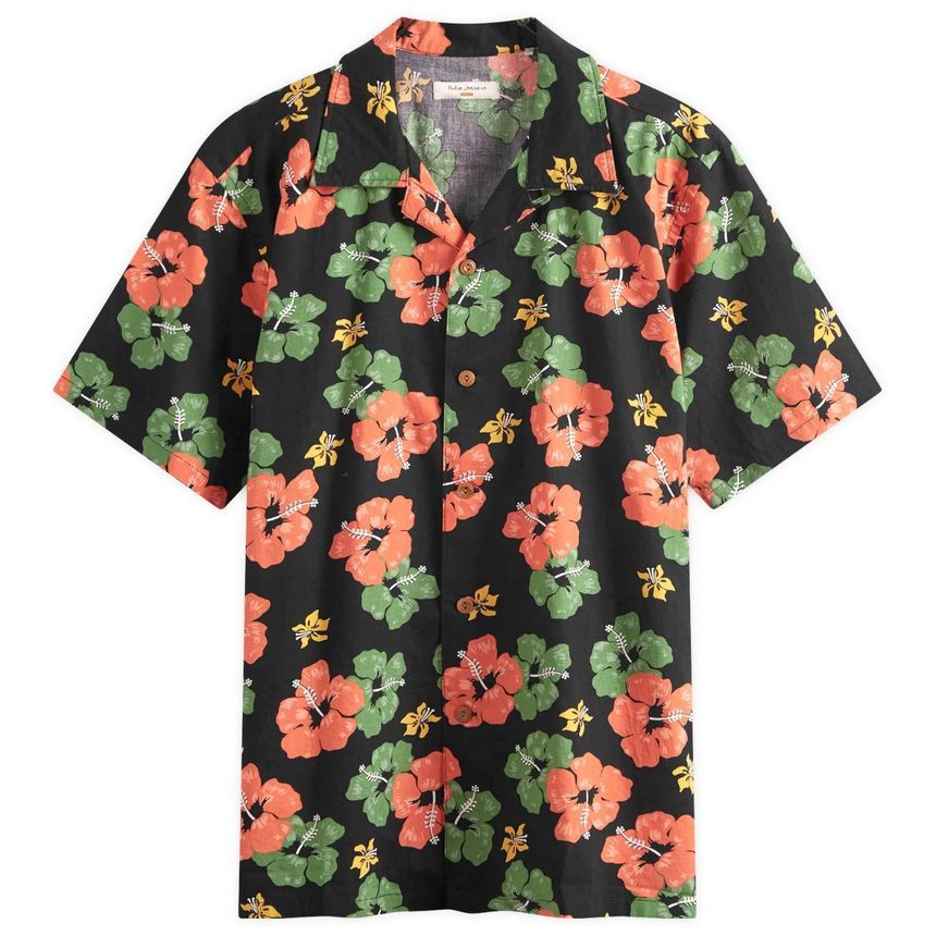 누디진 Nudie Jeans Co Arvid Flower Hawaii Vacation Shirt 140864-B01