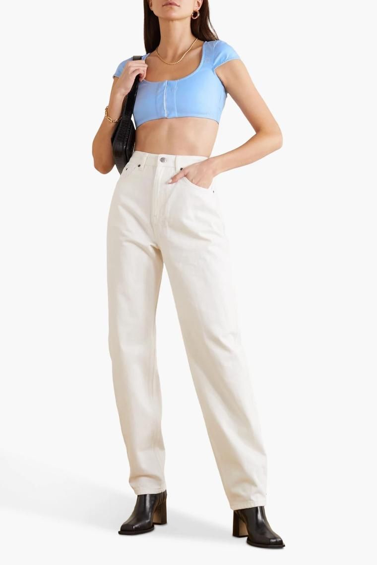MIAOU Jane cropped embroidered cotton blend top 1647597305296111