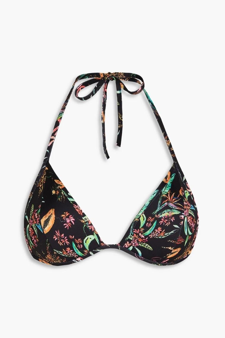CHARO RUIZ IBIZA Printed triangle bikini top 1647597337227532