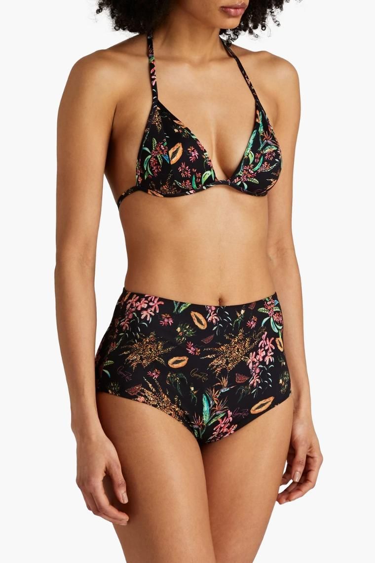 CHARO RUIZ IBIZA Printed triangle bikini top 1647597337227532