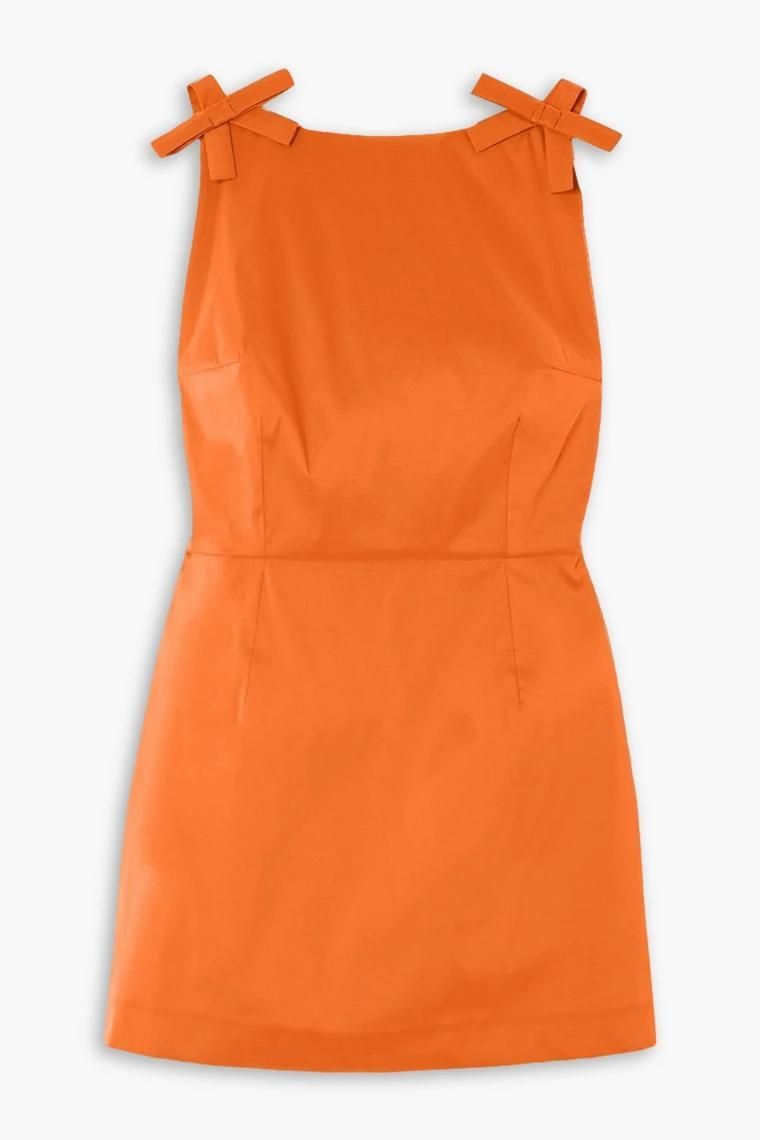 BERNADETTE Kim open back bow detailed taffeta mini dress 1647597349498737