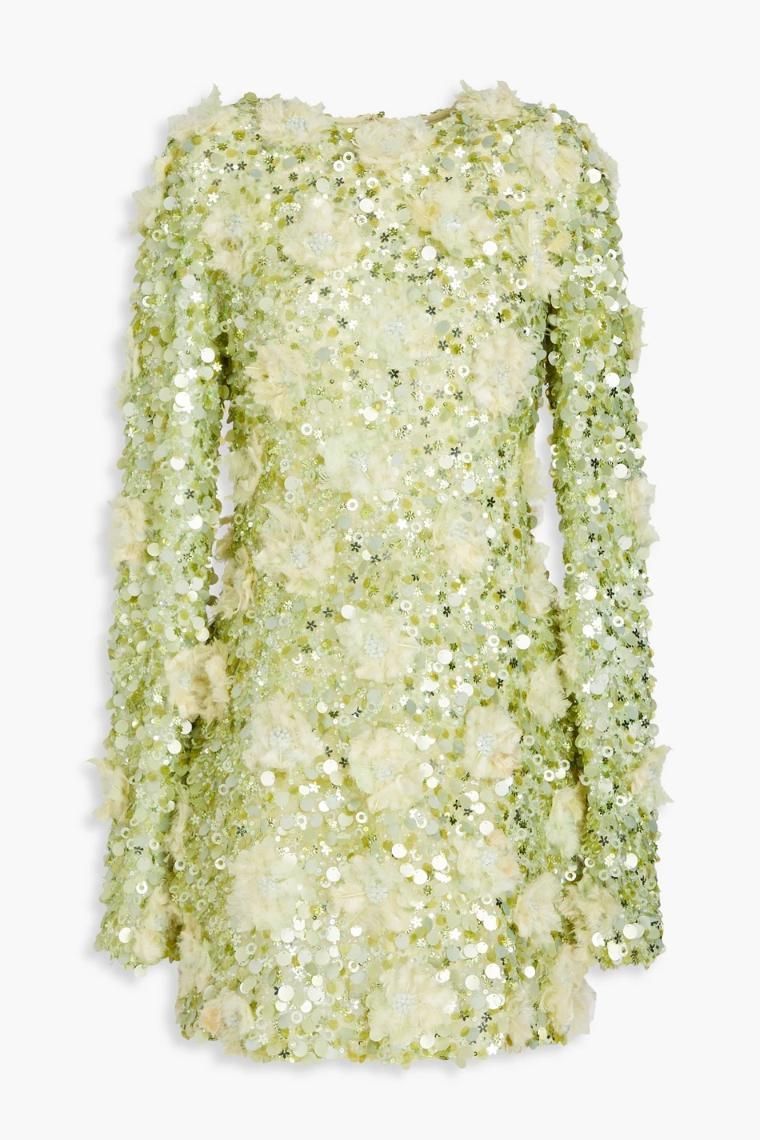 RACHEL GILBERT Karal embellished tulle mini dress 1647597353518090