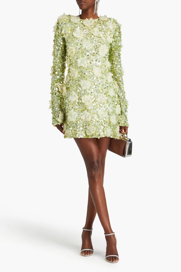 RACHEL GILBERT Karal embellished tulle mini dress 1647597353518090