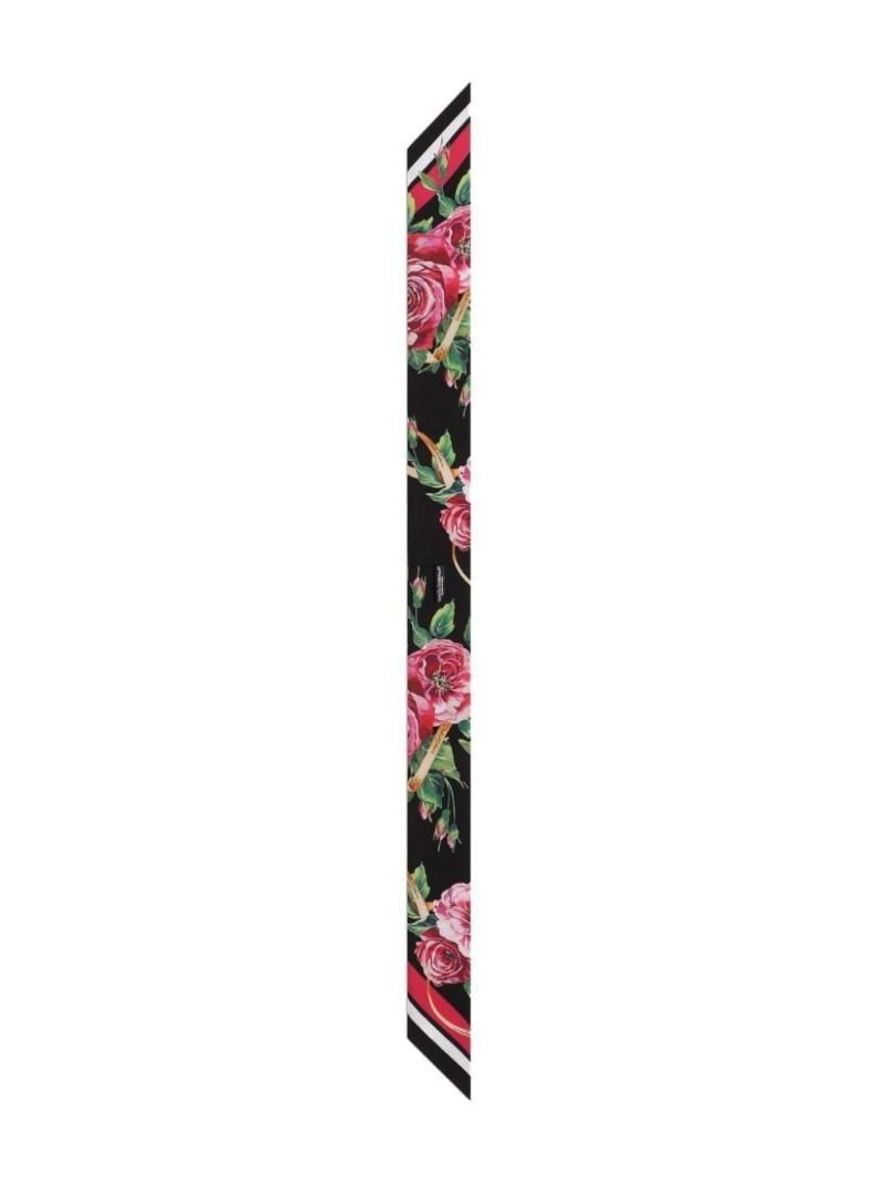 돌체앤가바나 FLORAL PRINT SILK TWILL HEADSCARF nero FS215AGDCUO HD5JA ROSANERO []