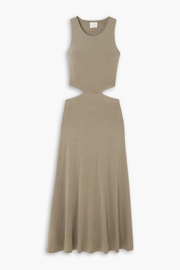 NINETY PERCENT Argo cutout stretch TENCEL Lyocell midi dress 1647597348843499