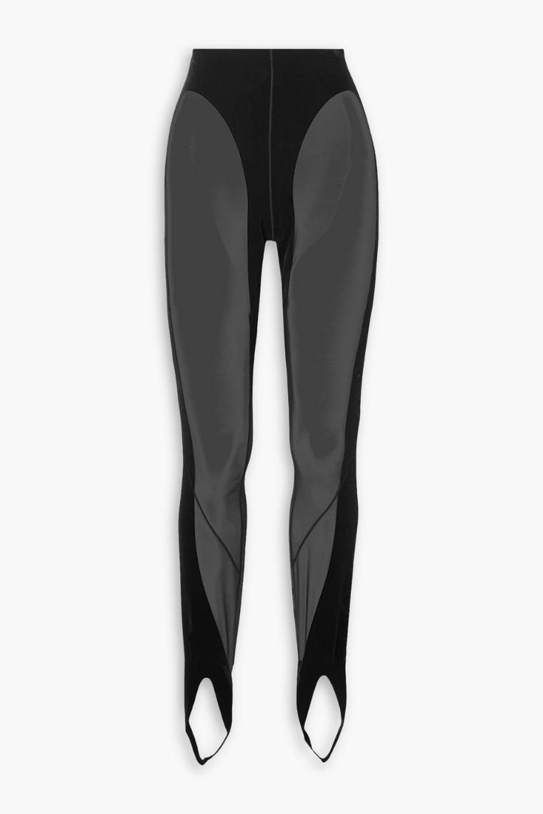 뮈글러   Mugler Shape flocked stretch tulle stirrup leggings 1647597348496766
