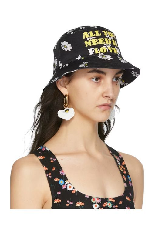 [Rabanne]SSENSE Exclusive Black Daisy Bucket Hat 221605F015001
