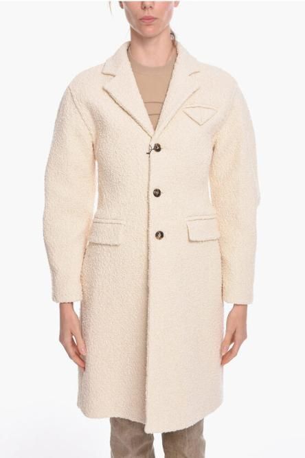 [NB22] 보테가 베네타 여성 코트 Stretch Cotton boucle Single breasted Coat 534095