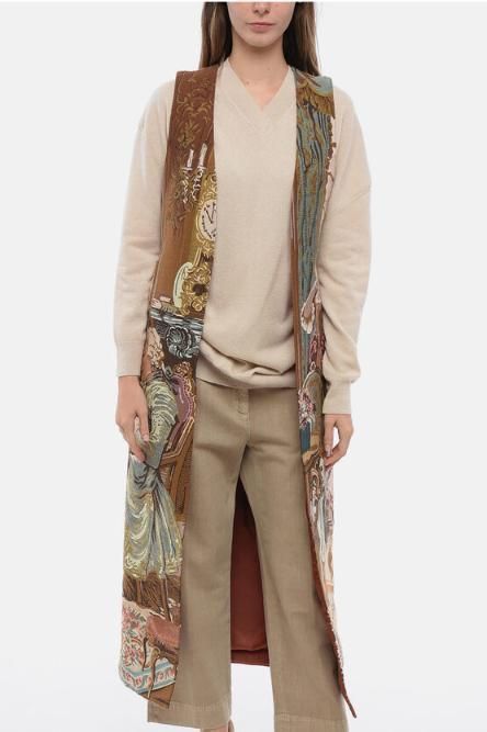 [NB22] 모스키노 여성 자켓 COUTURE Cotton Long Vest with Arazzo Style Motif 613681